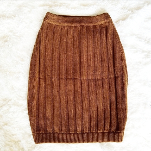 Celine Dresses & Skirts - Celine Paris Brown 100% Wool Sweater Skirt